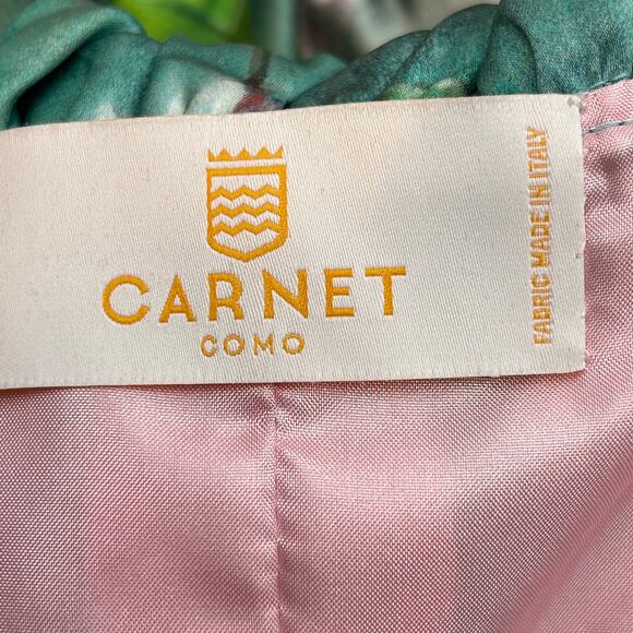 Carnet Como Dress Floral fit and flare. Ruffle collar. Fabric Made in Italy - Picture 5 of 6